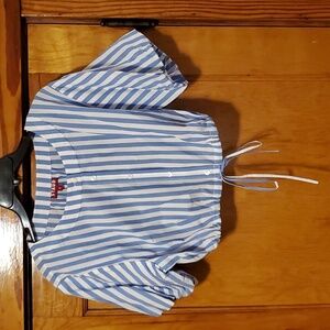 STAUD Ellington Sea Stripe Cotton Top Medium